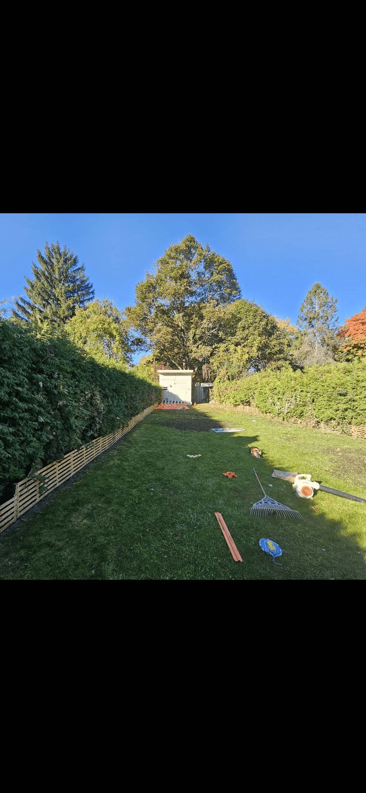 Freshly mowed striped lawn