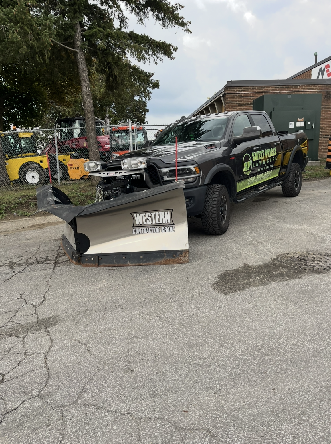 Snow removal — Sweet Price branded truck with Western plow